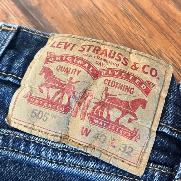 Levis 505 jeans men’s 40x32 Regular Straight Fit blue stretch work comfort - Picture 8 of 11